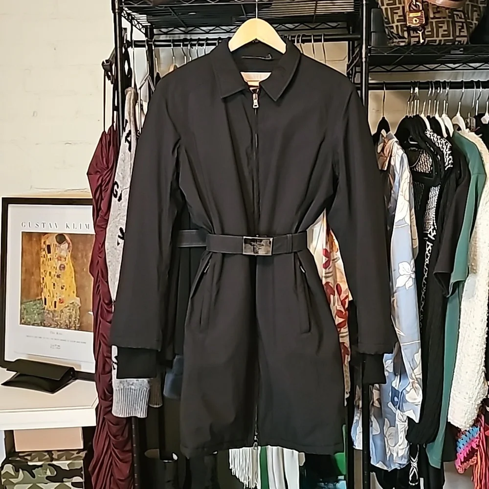 SOLD 💔 PRADA Vintage Nylon Belted Trench Coat - Picture 9 of 12